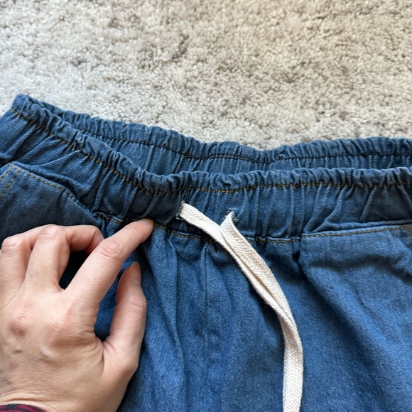 Blue Drawstring Jeans Pants - Picture 2 of 4